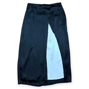Zara Satin Double Layer Skirt Black & White Collection 14-2023 Fall/Winter Sz M